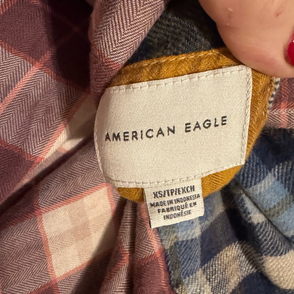 AMERICAN EAGLE Multicolor Plaid Shirt FALL/WINTER   XSMALL  #G - Picture 6 of 7